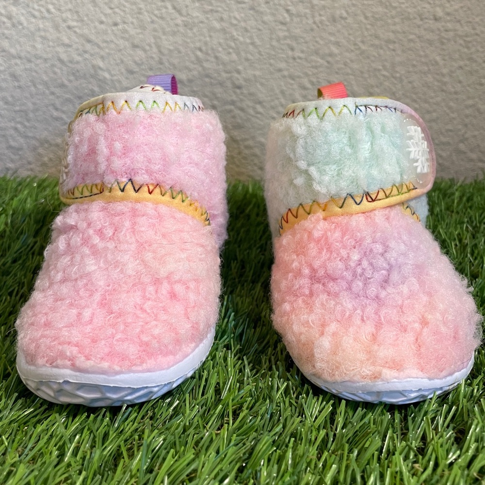 Sherpa Fleece Rainbow Velcro Boots
